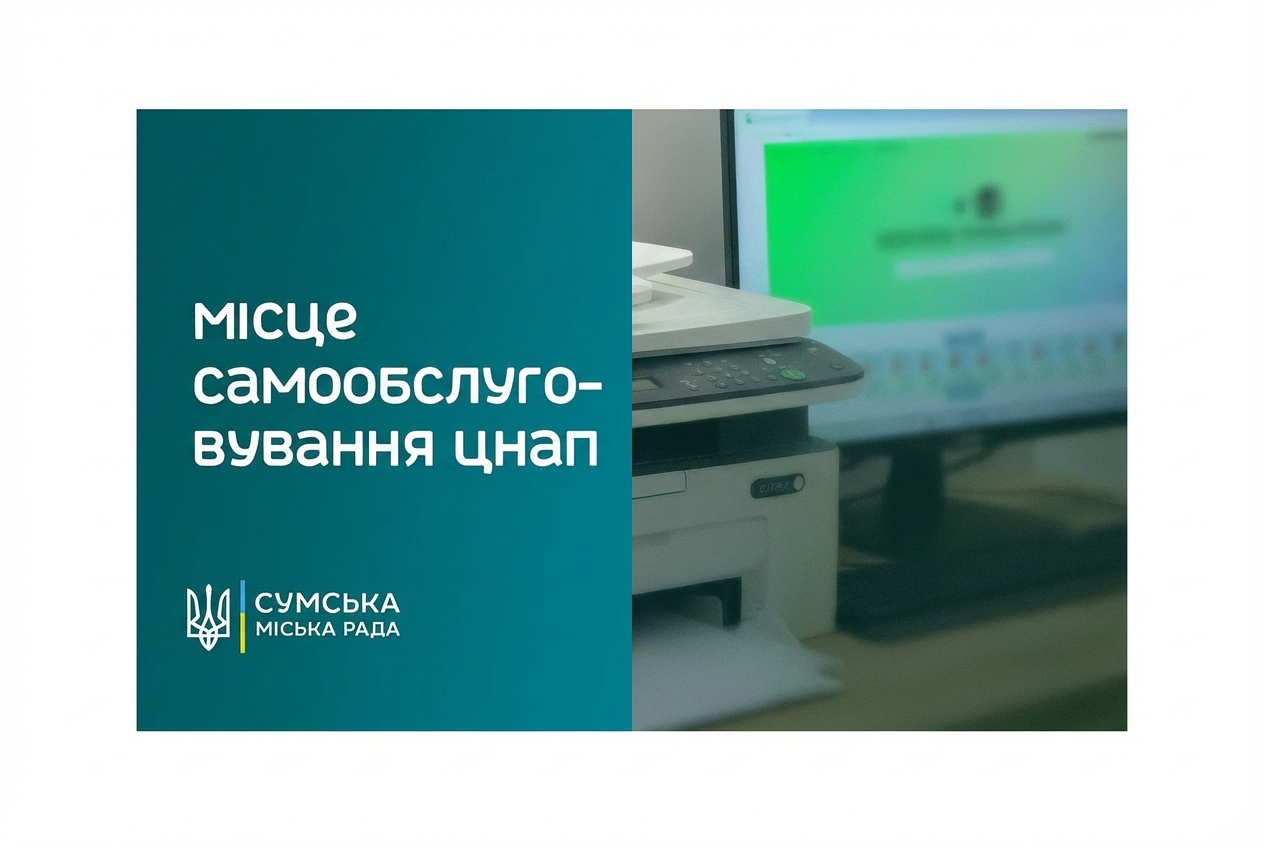 Місце самообслуговування для відвідувачів ЦНАП міста Суми